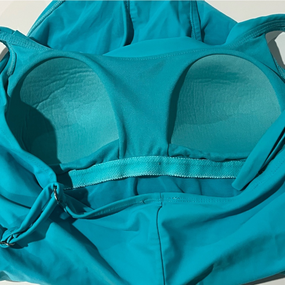Love Your Assets by SPANX Vibrant Turquoise Ruched Swimsuit XL VGUC - Picture 4 of 4